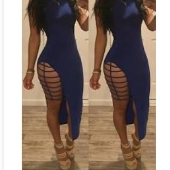 Navy Blue Body Con dress!! RED SOLD OUT!! - Picture 2 of 5